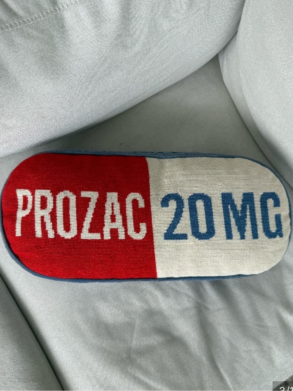 Jonathan Adler Red, White & Blue 'PROZAC 20 MG' Pill Accent Pillow